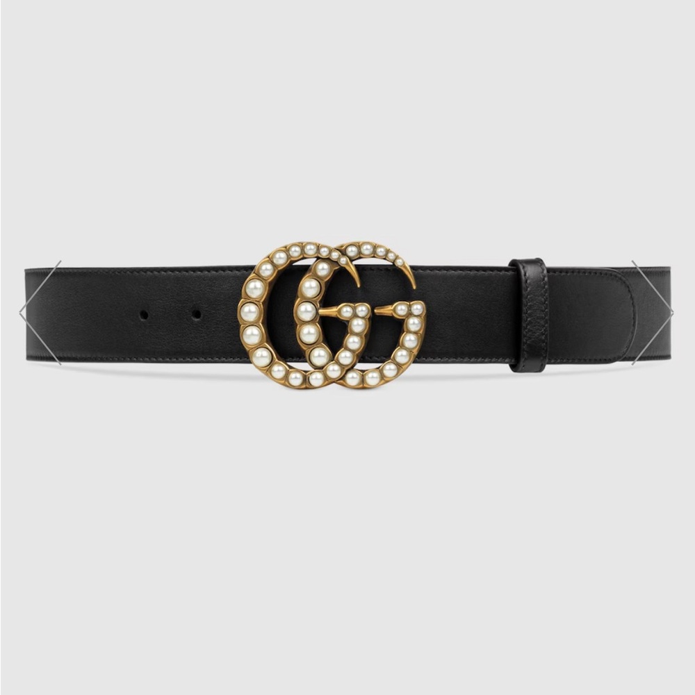 Gucci GG Wide Belt with Pearls